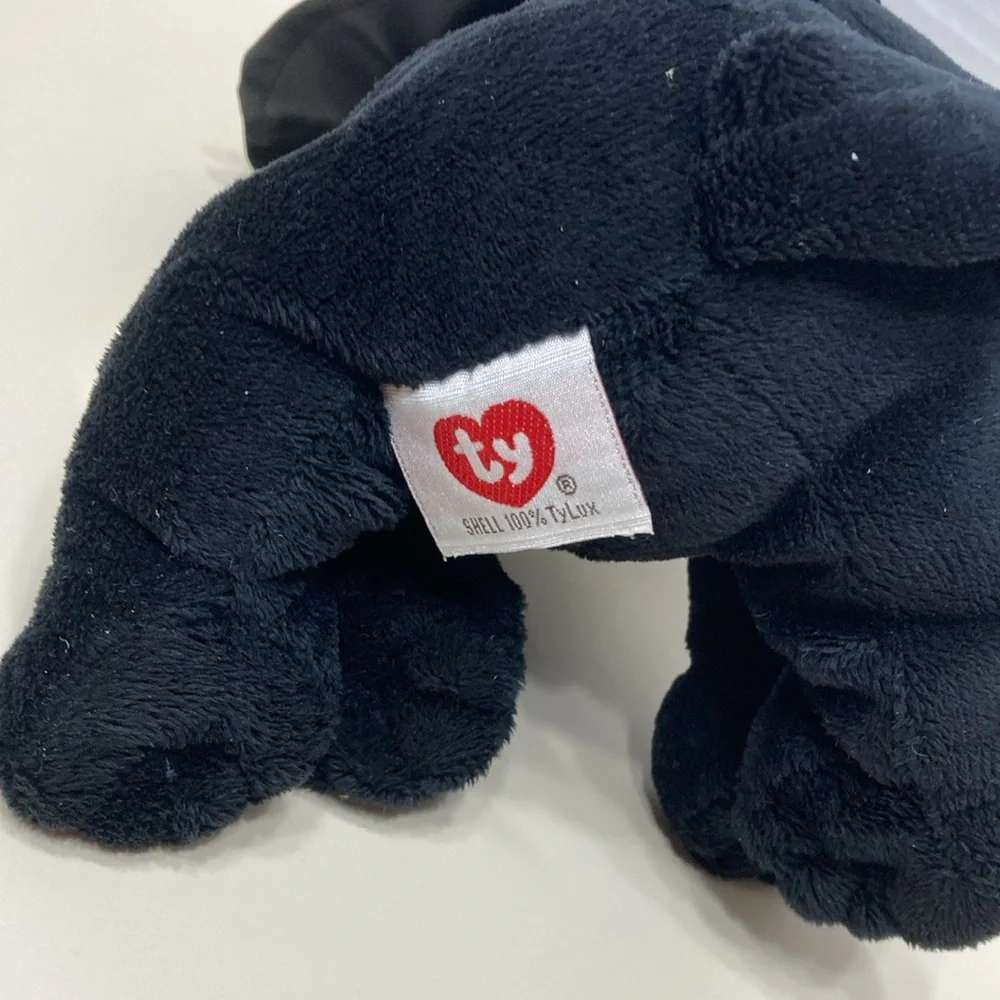 Ty Merlin 2005 Pluffies Halloween Black Cat Witch Hat Stuffed Animal Tags Vtg